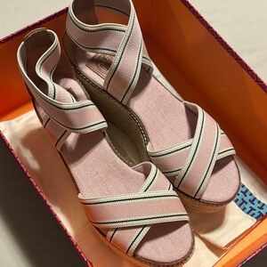 Tory Burch Pink Espadrille Wedges